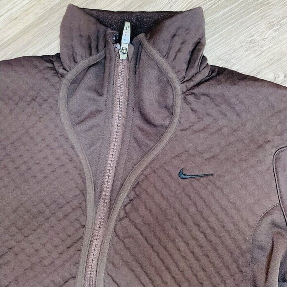 Nike Sphere Thermal Jacket Women's Size S brown Waffle Weave Running Outdoors - Picture 2 of 12